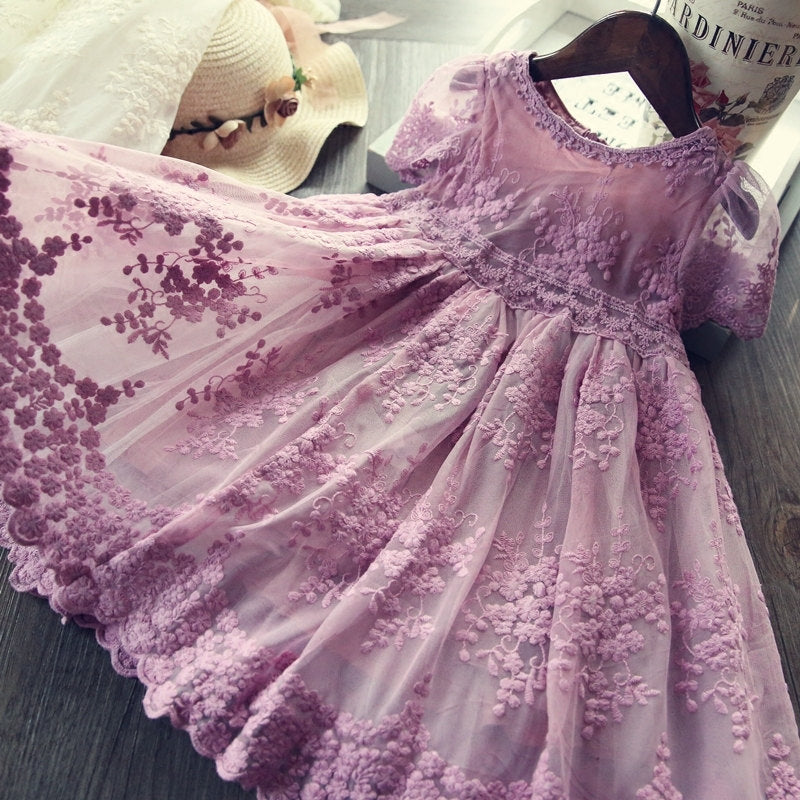 Autumn Lace Princess Dress Girls