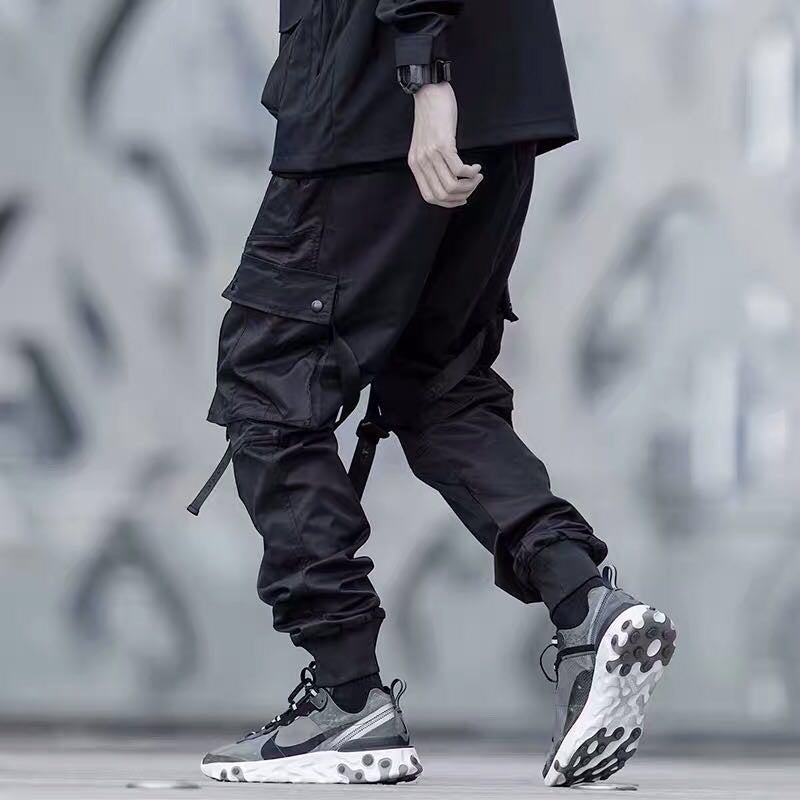 Men's Black Functional Skinny Overalls
