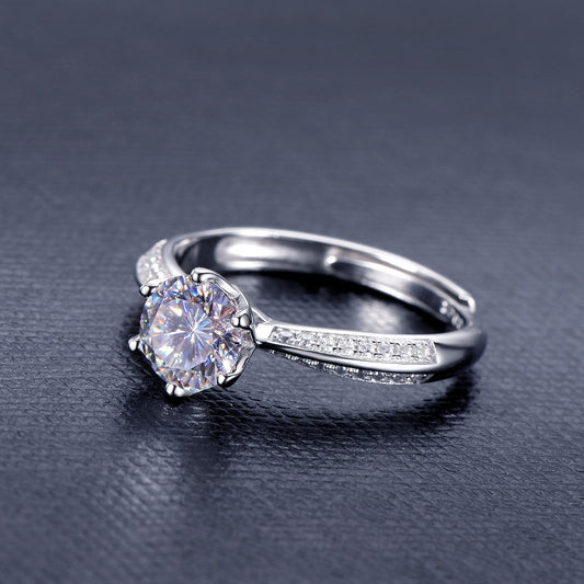 S925 Silver Diamond Carat Ring
