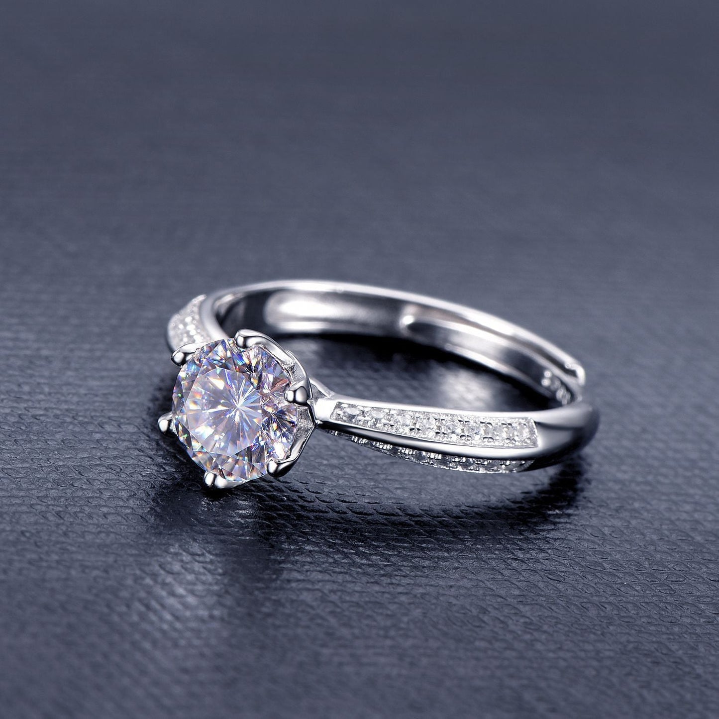 S925 Silver Diamond Carat Ring