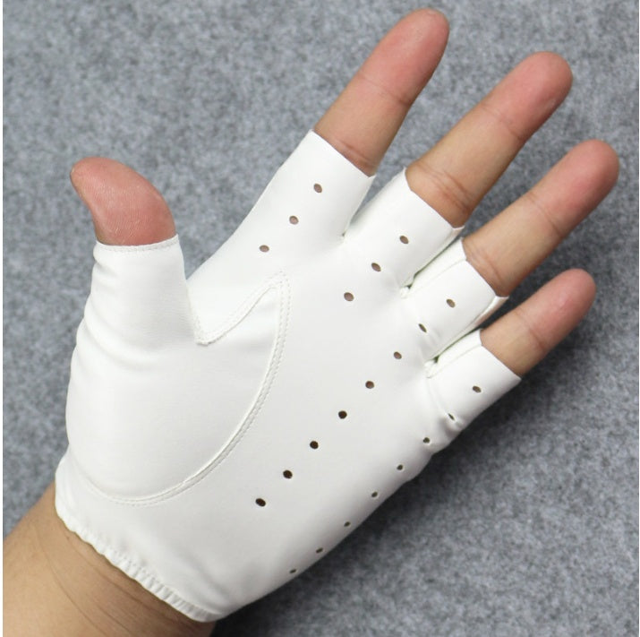 Men's Half Finger Leather Hip Hop Gloves