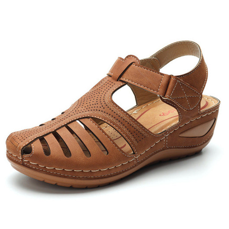 Women’s Plus Size Retro Wedge Sandals